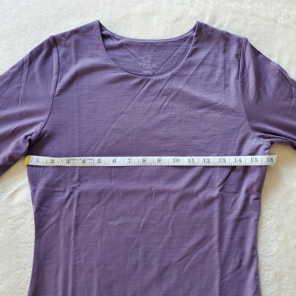 Woolx Sophia Bodysuit Merino Wool Blend Purple Small - Picture 5 of 10